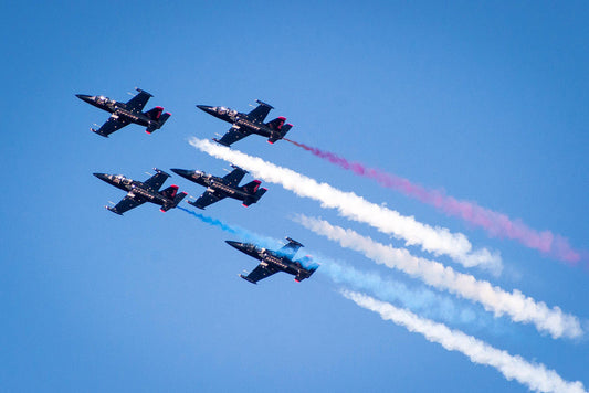 Patriots Jet Team in Formation | Civilian Aerobatic Photography | Airshow Poster - Cars Poster