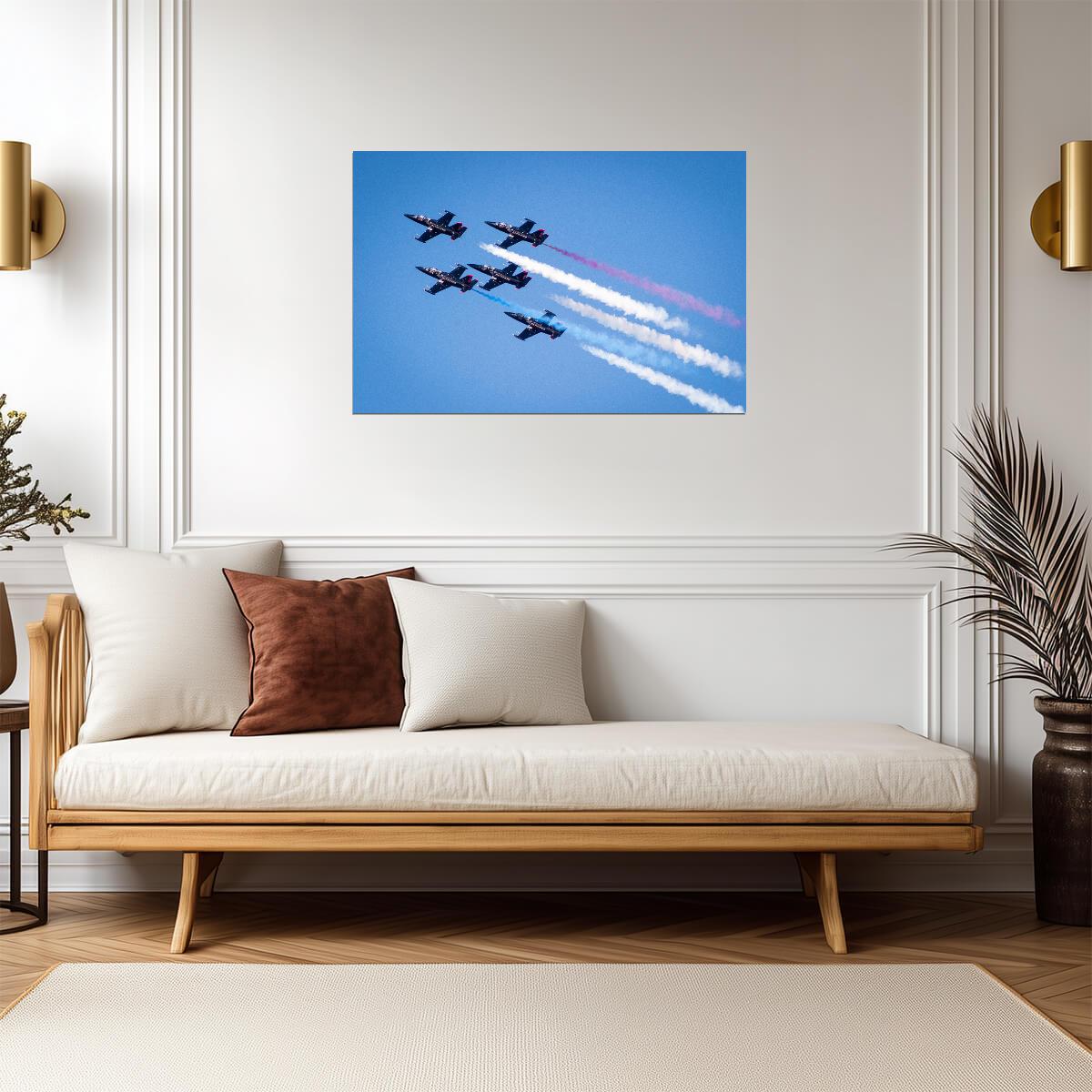 Patriots Jet Team in Formation | Civilian Aerobatic Photography | Airshow Poster - Cars Poster