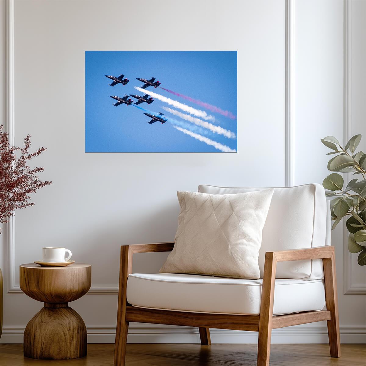 Patriots Jet Team in Formation | Civilian Aerobatic Photography | Airshow Poster - Cars Poster