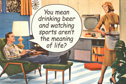 Drinking Beer & Watching Sports Poster | Funny Quote | Man Cave Wall Decor