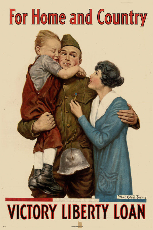 "For Home and Country - Victory Liberty Loan" | WWI Propaganda Poster | Vintage Patriotic Art - Vintage & Retro Poster