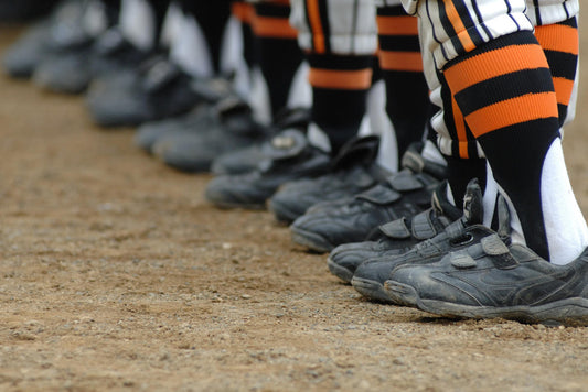 Baseball Players in a Row | Team Spirit Photography | Dugout Cleats Poster - Sports Poster