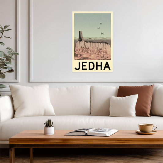 Star Wars Holy City of Jedha | Minimalist Fantasy Travel Poster - Movies & TV Poster
