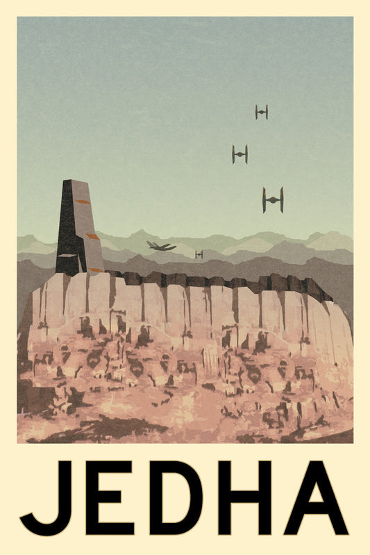 Star Wars Holy City of Jedha | Minimalist Fantasy Travel Poster - Movies & TV Poster