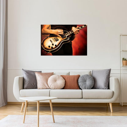 Live Rock Concert Poster | Guitarist Wall Art | Music Room Decor