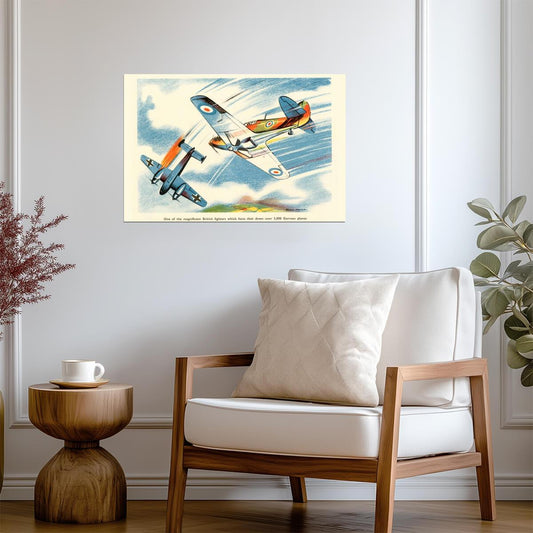Magnificent British Fighters | WWII Aviation Art | Vintage Propaganda Poster - Vintage & Retro Poster