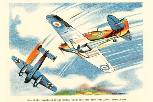Magnificent British Fighters | WWII Aviation Art | Vintage Propaganda Poster - Vintage & Retro Poster