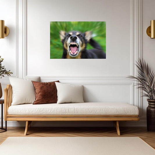 Barking Dog Close Up | Blurred Motion Photography | Action Pet Poster - Photography Poster