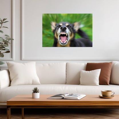 Barking Dog Close Up | Blurred Motion Photography | Action Pet Poster - Photography Poster