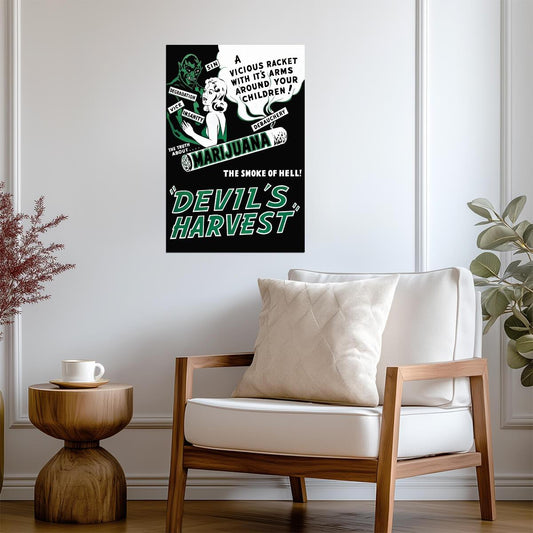 Devil's Harvest | Reefer Madness Style Exploitation Film Poster - Vintage & Retro Poster