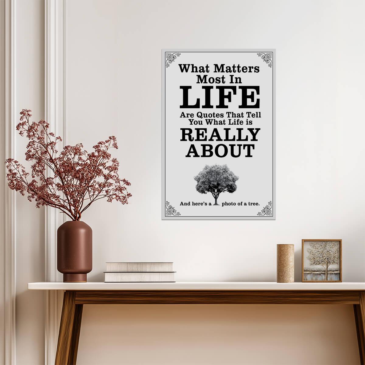What Matters Most Are Quotes Parody | Funny Anti-Motivational Poster | Sarcastic Humor Wall Art - Type & Quotes Poster