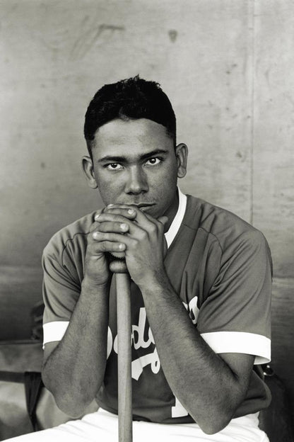 Vintage Baseball Player Portrait | Black and White Photography | Retro Sports Poster - Vintage & Retro Poster