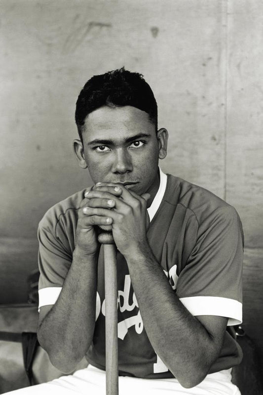 Vintage Baseball Player Portrait | Black and White Photography | Retro Sports Poster - Vintage & Retro Poster