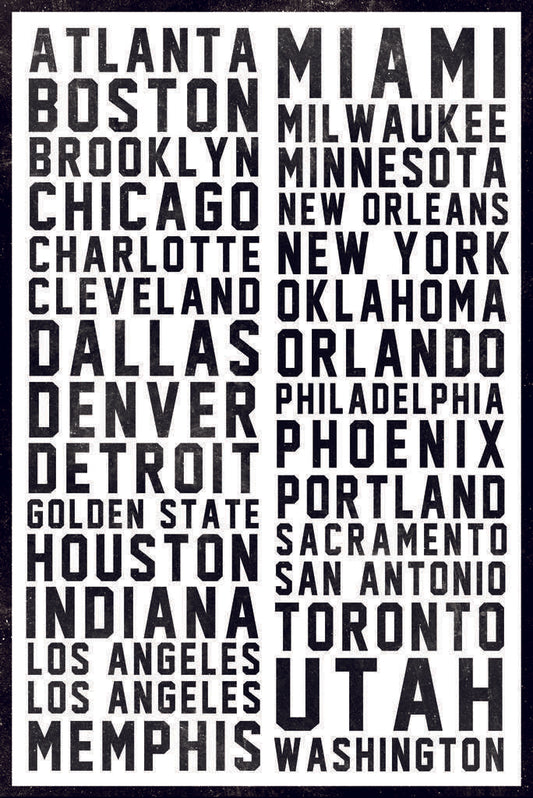 Monochrome Sports City Collage | Abstract Team Art | Fan Poster