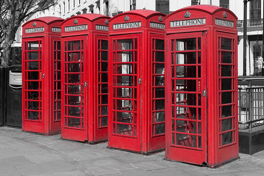 Red Telephone Boxes Poster | London Photography | UK Landmark Wall Art