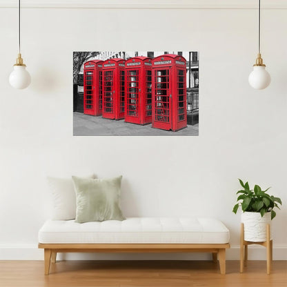 Red Telephone Boxes Poster | London Photography | UK Landmark Wall Art