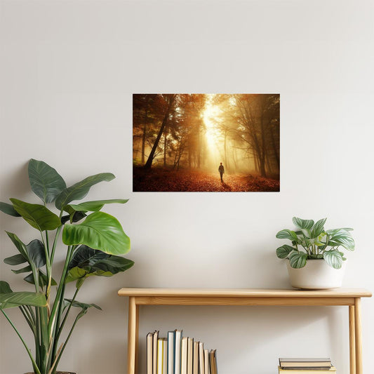 Autumn Forest Light Poster | Breathtaking Nature Photography | Fall Foliage Wall Art