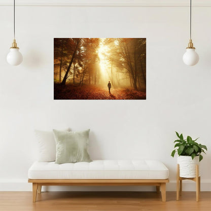 Autumn Forest Light Poster | Breathtaking Nature Photography | Fall Foliage Wall Art