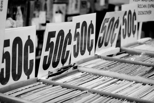 "50 Cents" Vintage Bookstore Sign | Black and White Photography | Retro Wall Art Poster - Vintage & Retro Poster