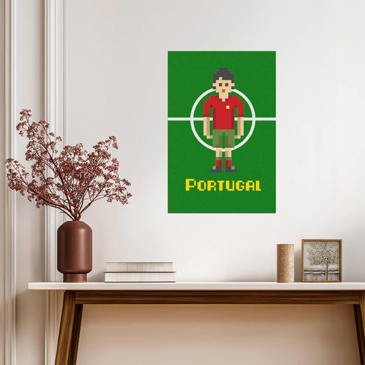Portugal National Soccer Team | Pixel Art Poster | 8-Bit Football Fan Art