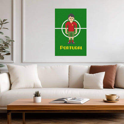 Portugal National Soccer Team | Pixel Art Poster | 8-Bit Football Fan Art