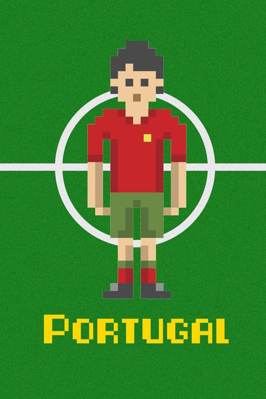 Portugal National Soccer Team | Pixel Art Poster | 8-Bit Football Fan Art