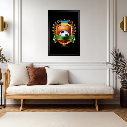 Ukraine National Soccer Team | Retro Sports Poster | Vintage Football Emblem Art