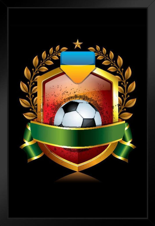 Ukraine National Soccer Team | Retro Sports Poster | Vintage Football Emblem Art