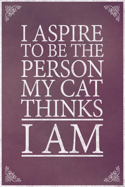 I Aspire To Be The Person My Cat Thinks I Am | Funny Quote Poster | Cat Lover Gift - Type & Quotes Poster