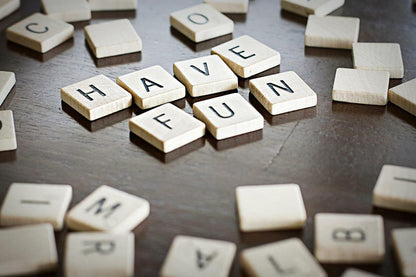Have Fun Scrabble Tiles Quote | Inspirational Message Poster | Board Game Wall Art - Type & Quotes Poster