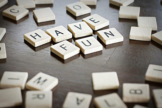 Have Fun Scrabble Tiles Quote | Inspirational Message Poster | Board Game Wall Art - Type & Quotes Poster