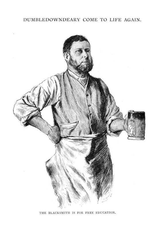 Victorian Blacksmith Drinking Beer Poster | Vintage Illustration | Historical Wall Art