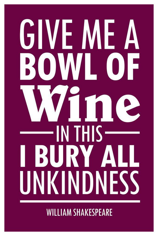 William Shakespeare Julius Caesar Quote | Give Me A Bowl Of Wine Poster | Purple Literary Wall Art - Type & Quotes Poster