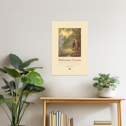 Robinson Crusoe Vintage Poster | Daniel Defoe Book Cover Art | Retro Print