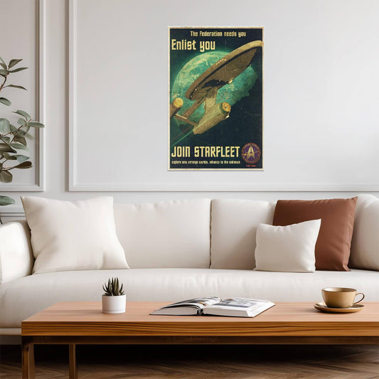 Star Trek Join Starfleet | Sci-Fi TV Show Poster | Starfleet Academy Recruitment Art