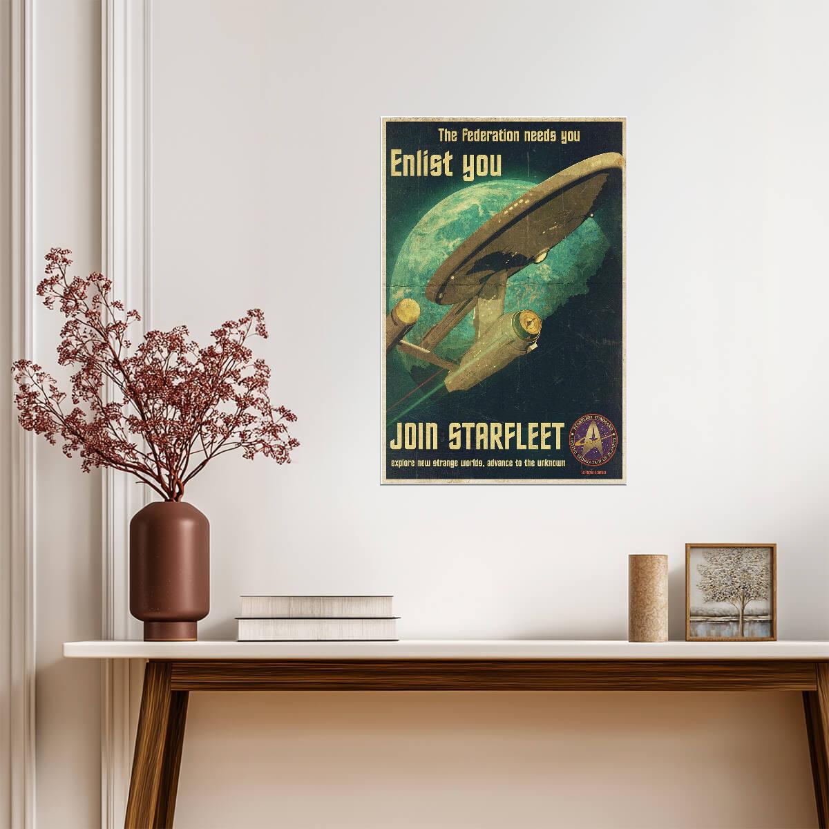 Star Trek Join Starfleet | Sci-Fi TV Show Poster | Starfleet Academy Recruitment Art