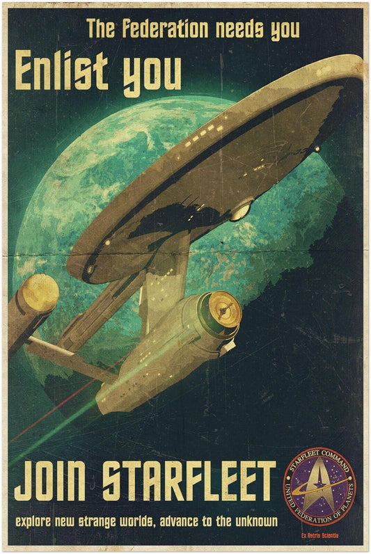 Star Trek Join Starfleet | Sci-Fi TV Show Poster | Starfleet Academy Recruitment Art