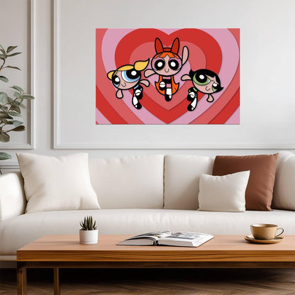 The Powerpuff Girls | 90s Cartoon Poster | Animated TV Show Wall Art