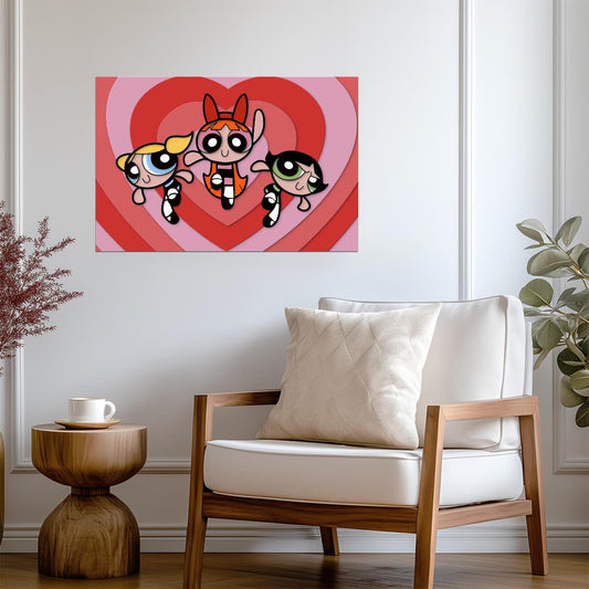 The Powerpuff Girls | 90s Cartoon Poster | Animated TV Show Wall Art