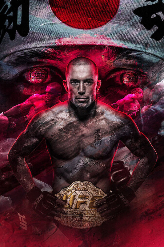 Georges St-Pierre GSP Takedown | UFC Action Poster | MMA Art Print