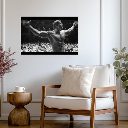 Arnold Schwarzenegger Mr. Olympia | Bodybuilding Legend Poster | Black and White Photography