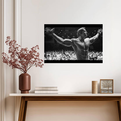 Arnold Schwarzenegger Mr. Olympia | Bodybuilding Legend Poster | Black and White Photography