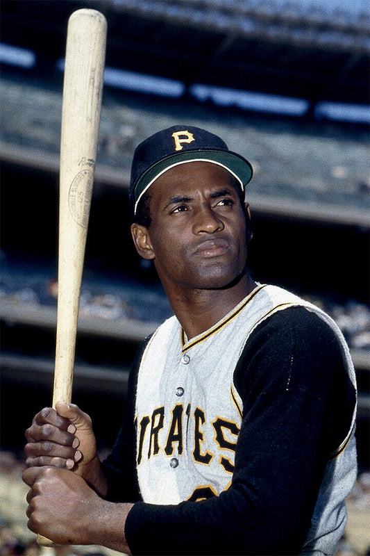 Roberto Clemente Pittsburgh Pirates | Vintage Baseball Poster | Classic Player Portrait - Sports Poster