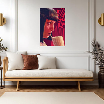 Pulp Fiction | Uma Thurman as Mia Wallace Portrait | Quentin Tarantino Film Poster - Movies & TV Poster