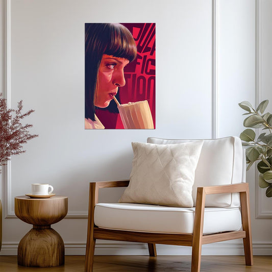 Pulp Fiction | Uma Thurman as Mia Wallace Portrait | Quentin Tarantino Film Poster - Movies & TV Poster