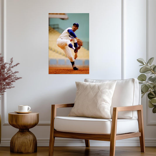 Sandy Koufax Los Angeles Dodgers | Vintage Baseball Poster | Hall of Fame Pitcher - Sports Poster