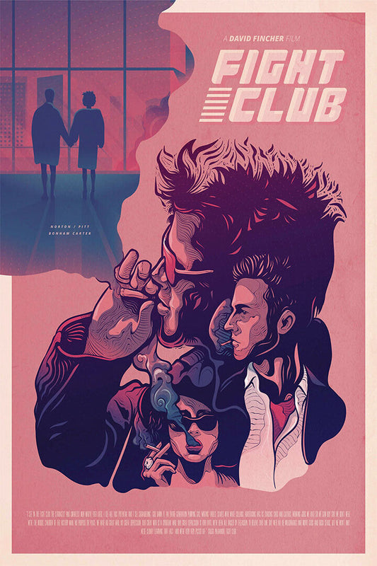 Fight Club | Tyler Durden & The Narrator Illustrated Art | Movie Poster - Movies & TV Poster