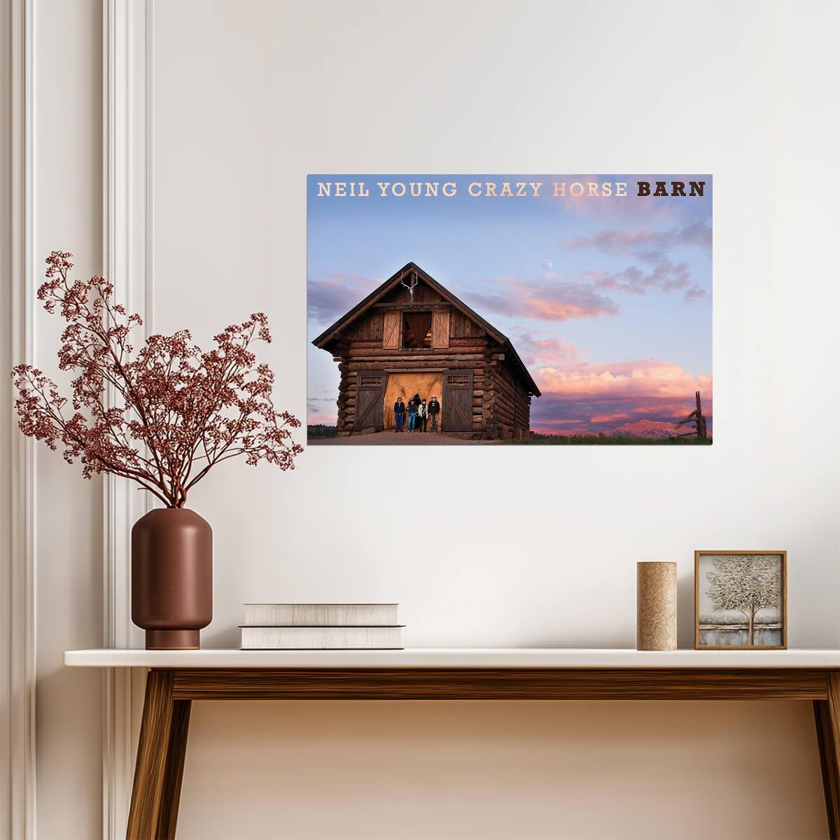 Neil Young & Crazy Horse Barn | Album Cover Poster | Folk Rock Wall Art