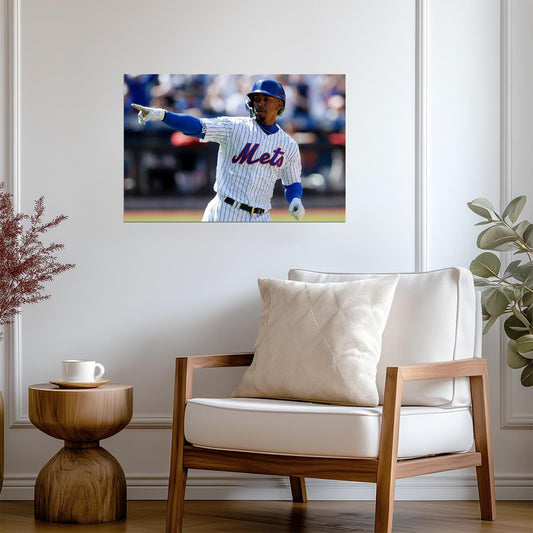 Francisco Lindor New York Mets | Game Action Photo | Baseball Player Poster - Sports Poster