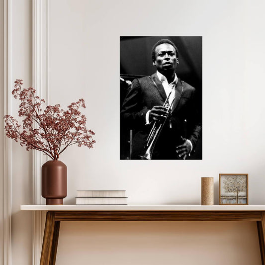 Miles Davis Kind of Blue Era | Jazz Legend Poster | Black and White Photography